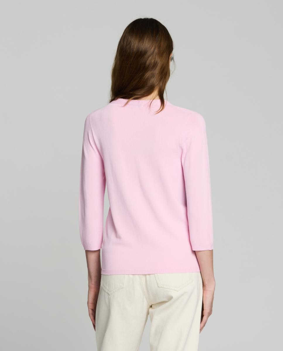 Jersey de mujer cuello pico manga 3/4 - Escorpion - Melocotón Rosa claro-2
