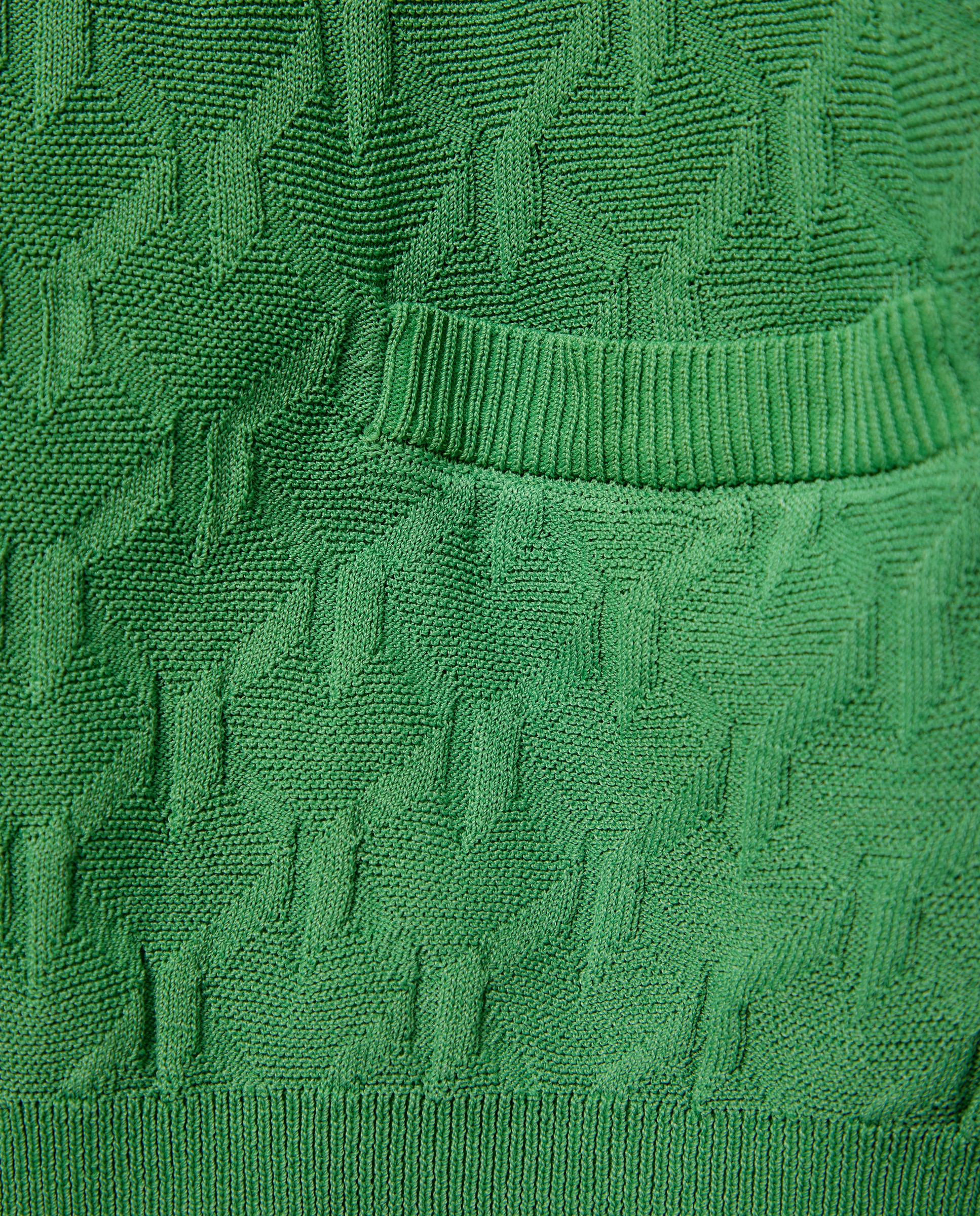 Camisola de malha lisa com manga comprida Verde-5