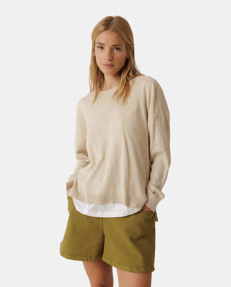 Indi & Cold - Jersey de mujer cuello redondo manga larga.