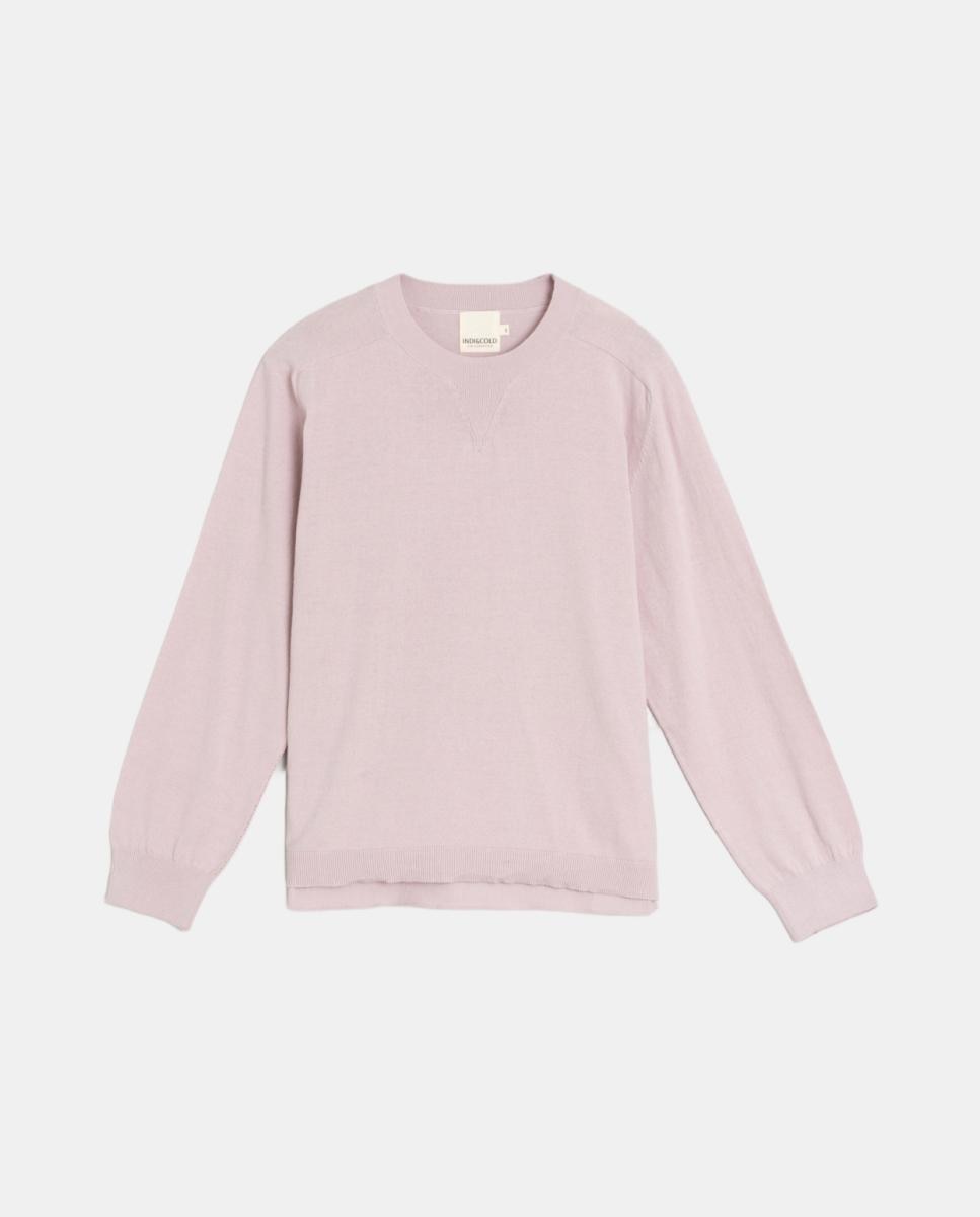 Camisola de malha com decote redondo e manga comprida Nude-4