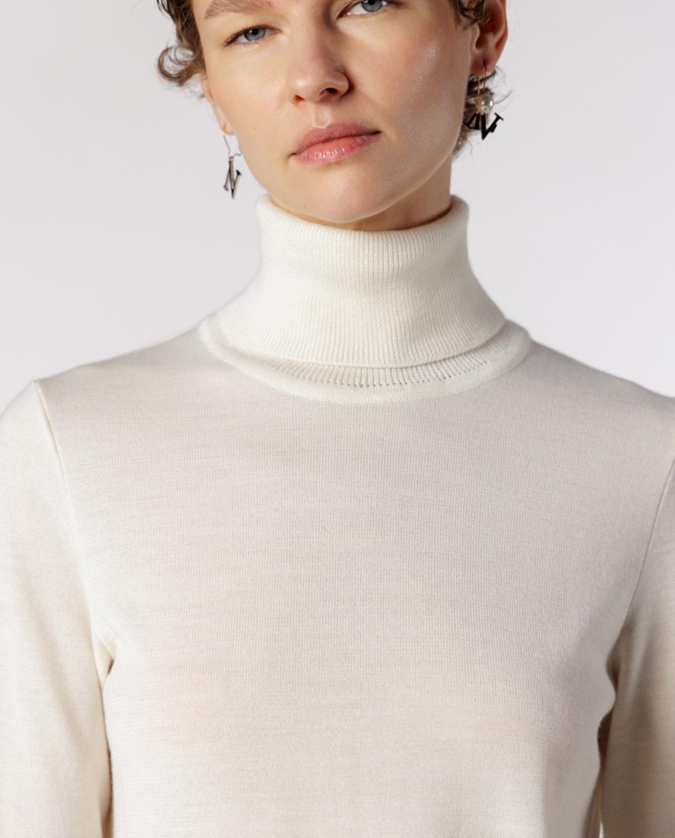 Imagen 5 de Jersey de mujer con cuello y corte entallado - Naulover - Crudo Crudo