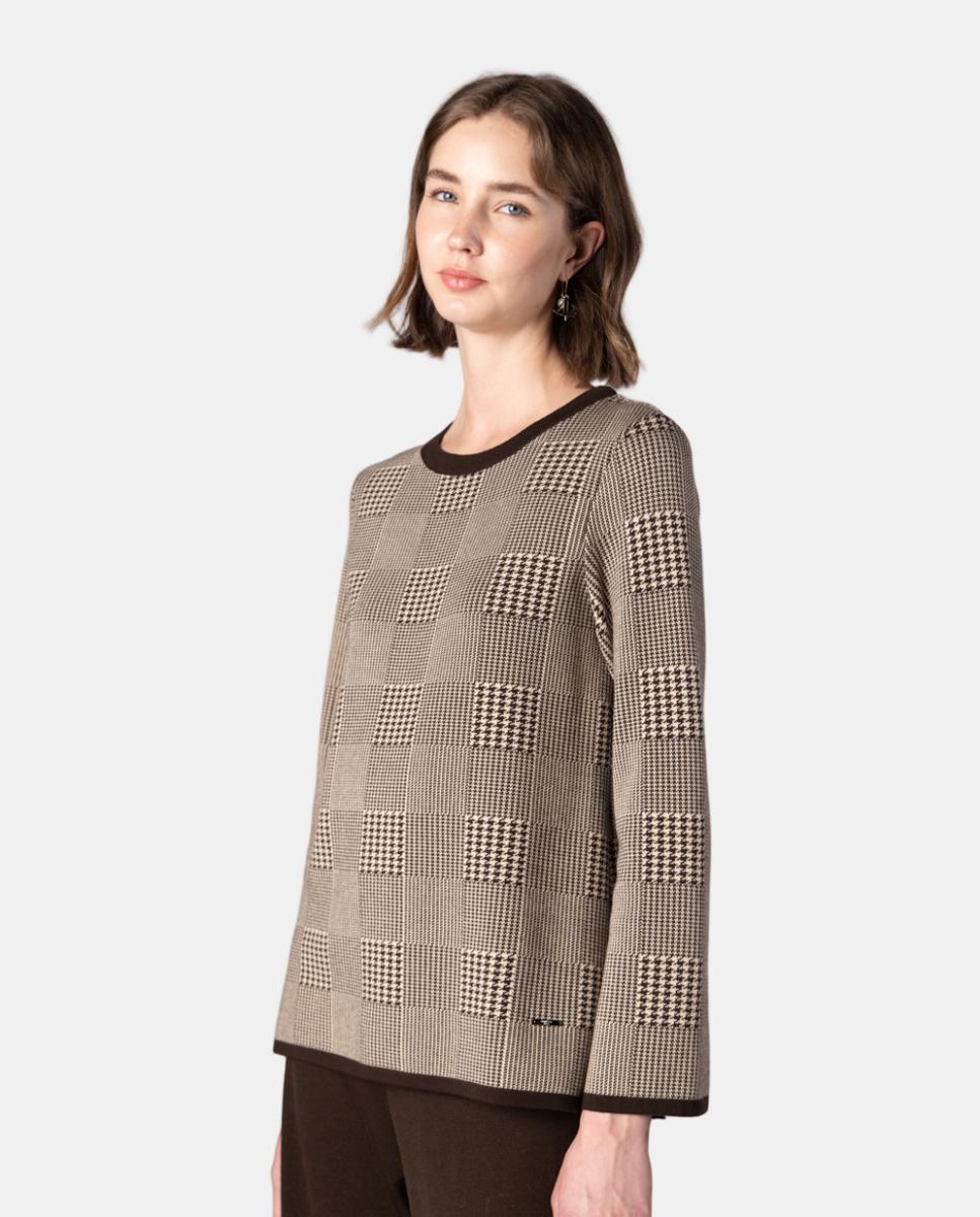 Imagem 0 de Camisola de Malha Jacquard de Pied-de-Poule