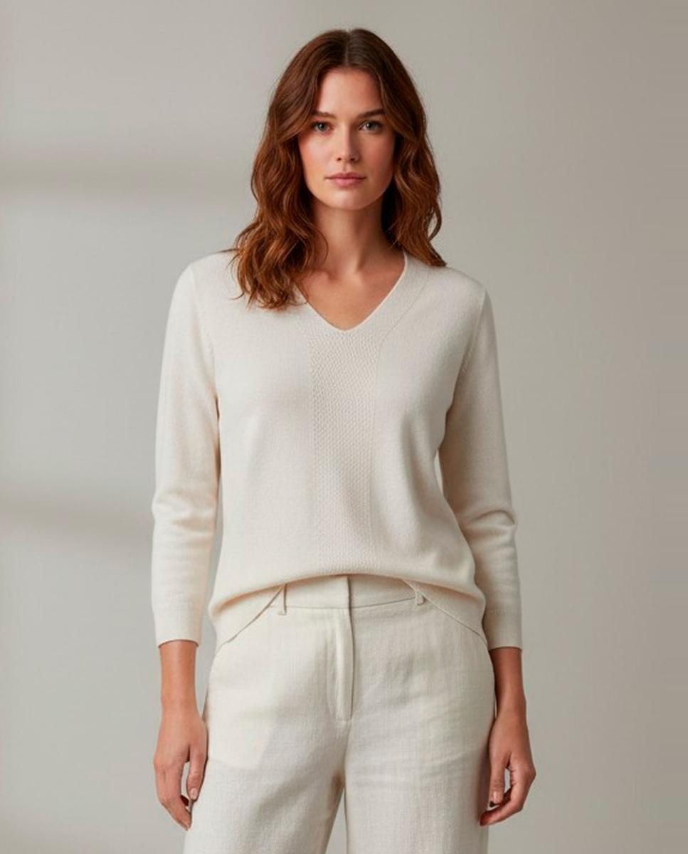 Jersey de mujer manga larga liso - Zermatt - Beige Beige-1