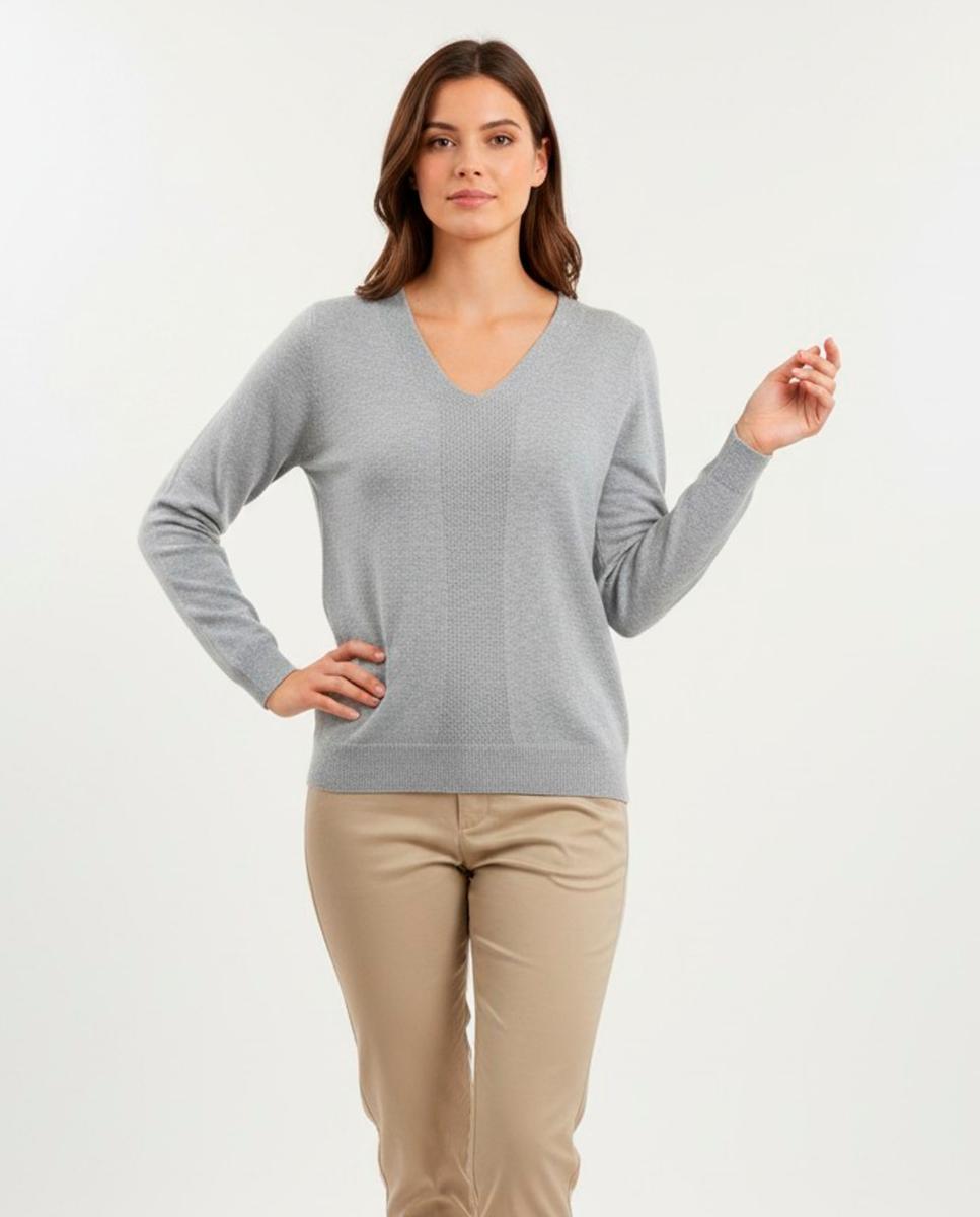 Jersey de mujer manga larga liso - Zermatt - Gris Gris-1