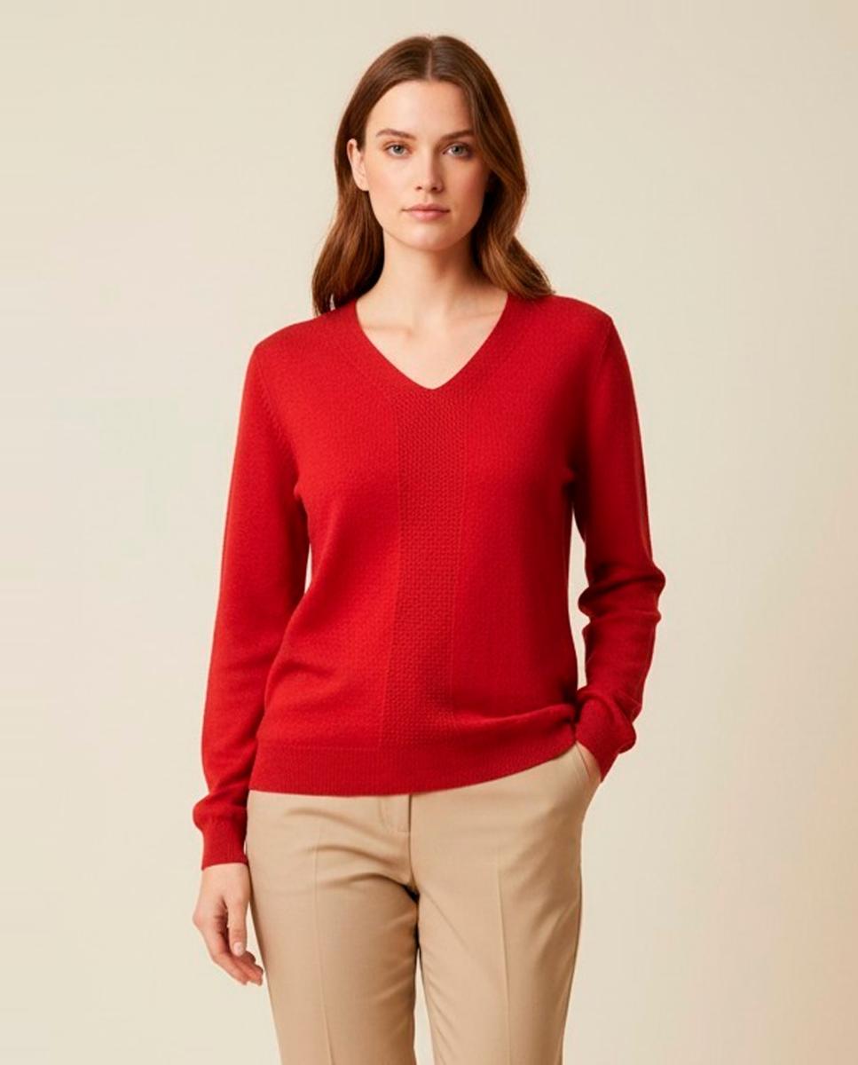 Jersey de mujer manga larga liso - Zermatt - Rojo Granate Rojo Granate-1