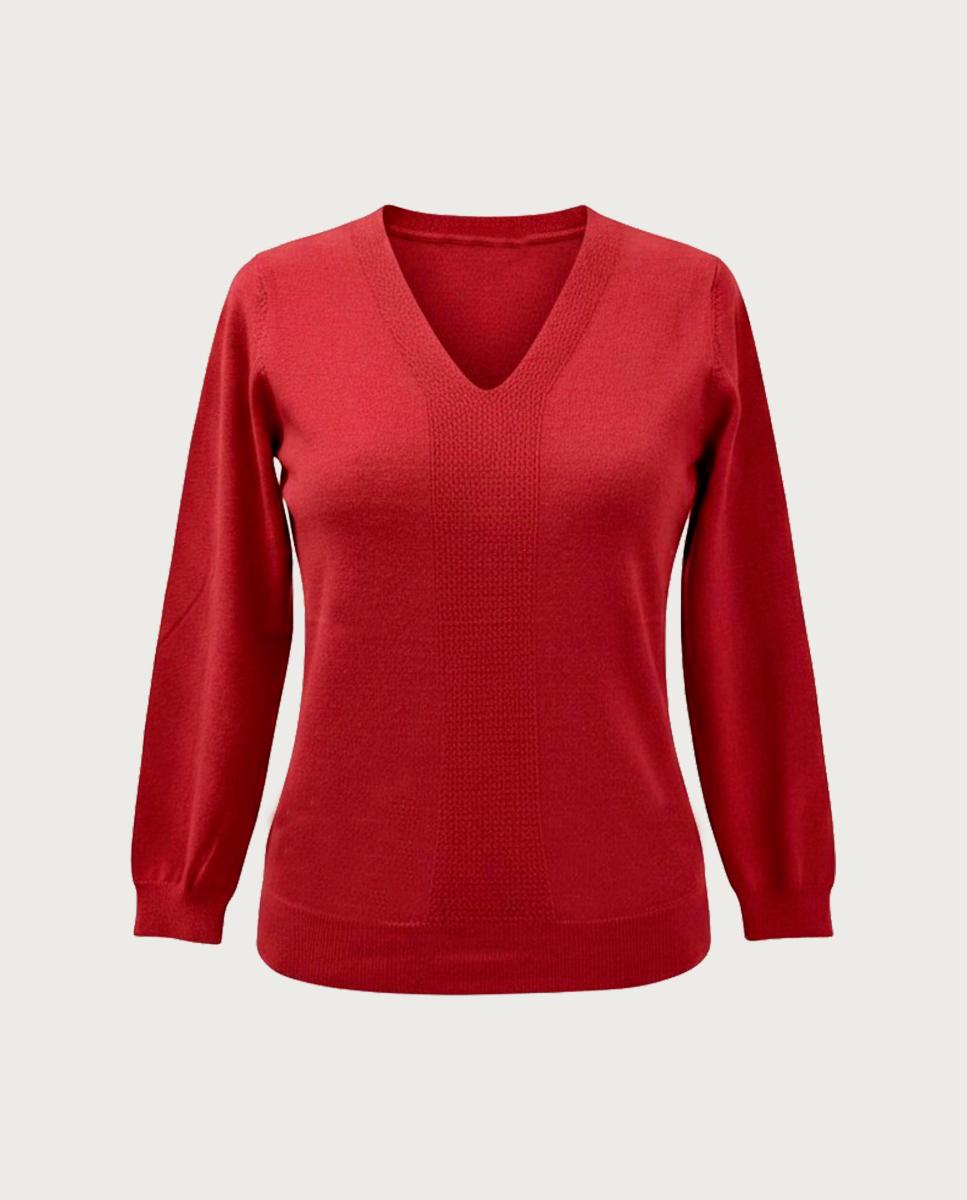 Jersey de mujer manga larga liso - Zermatt - Rojo Granate Rojo Granate-3
