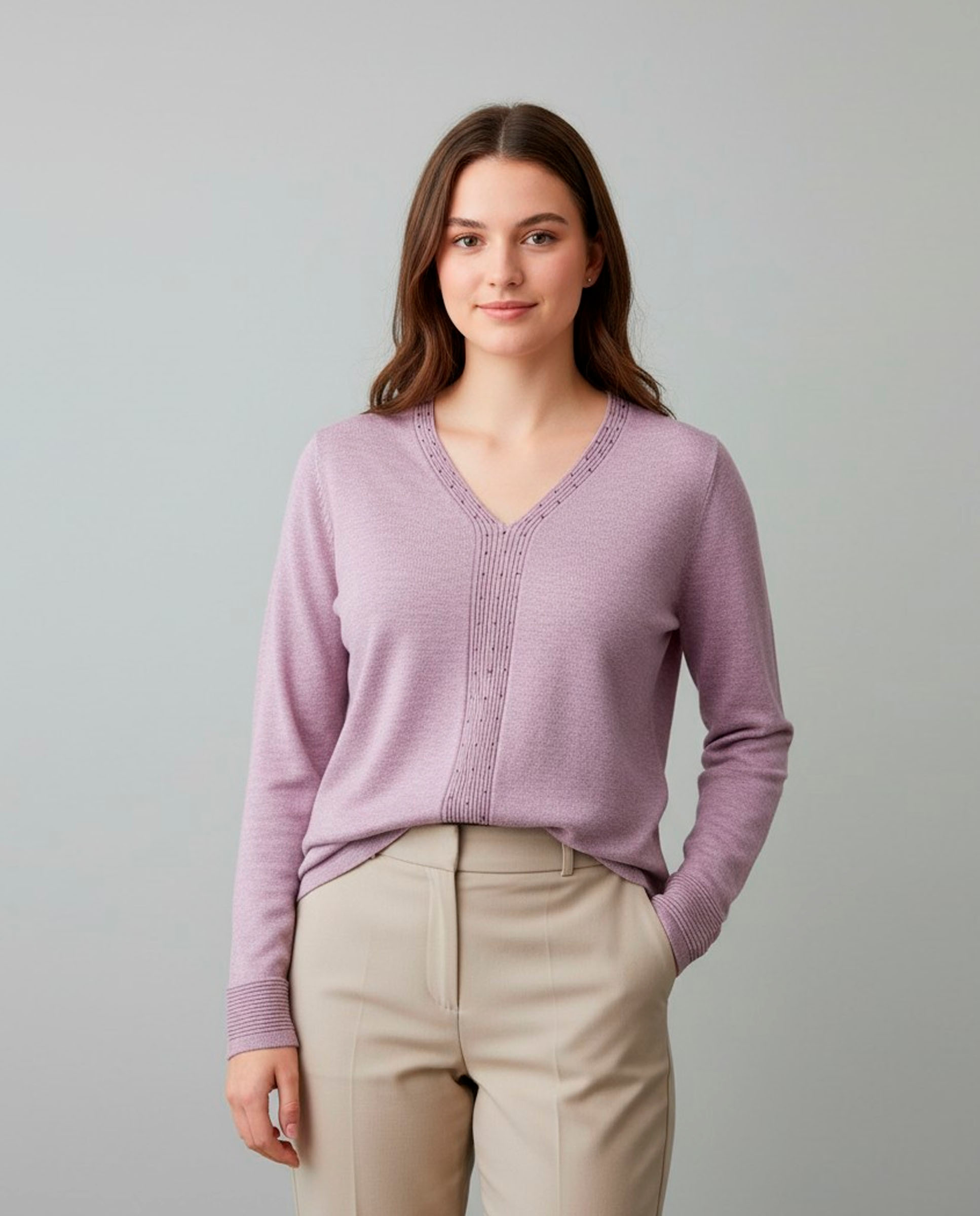 Jersey de mujer manga larga liso - Zermatt - Morado Morado-1