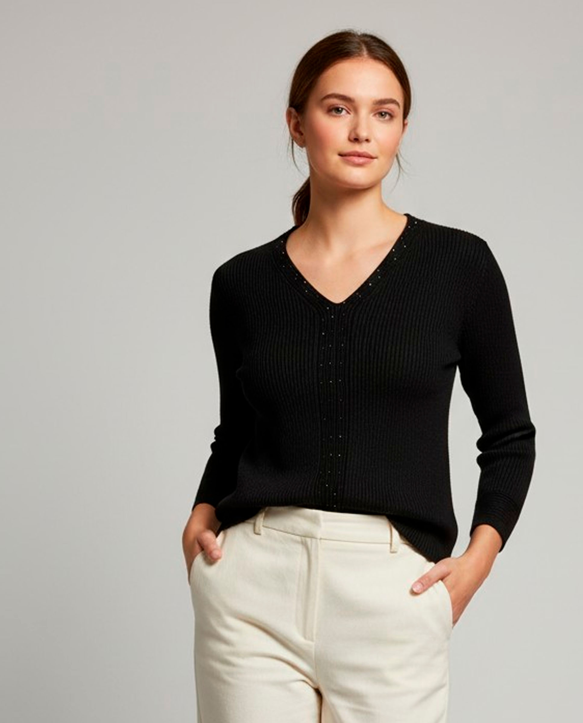 Jersey de mujer manga larga liso - Zermatt - Negro Negro-1