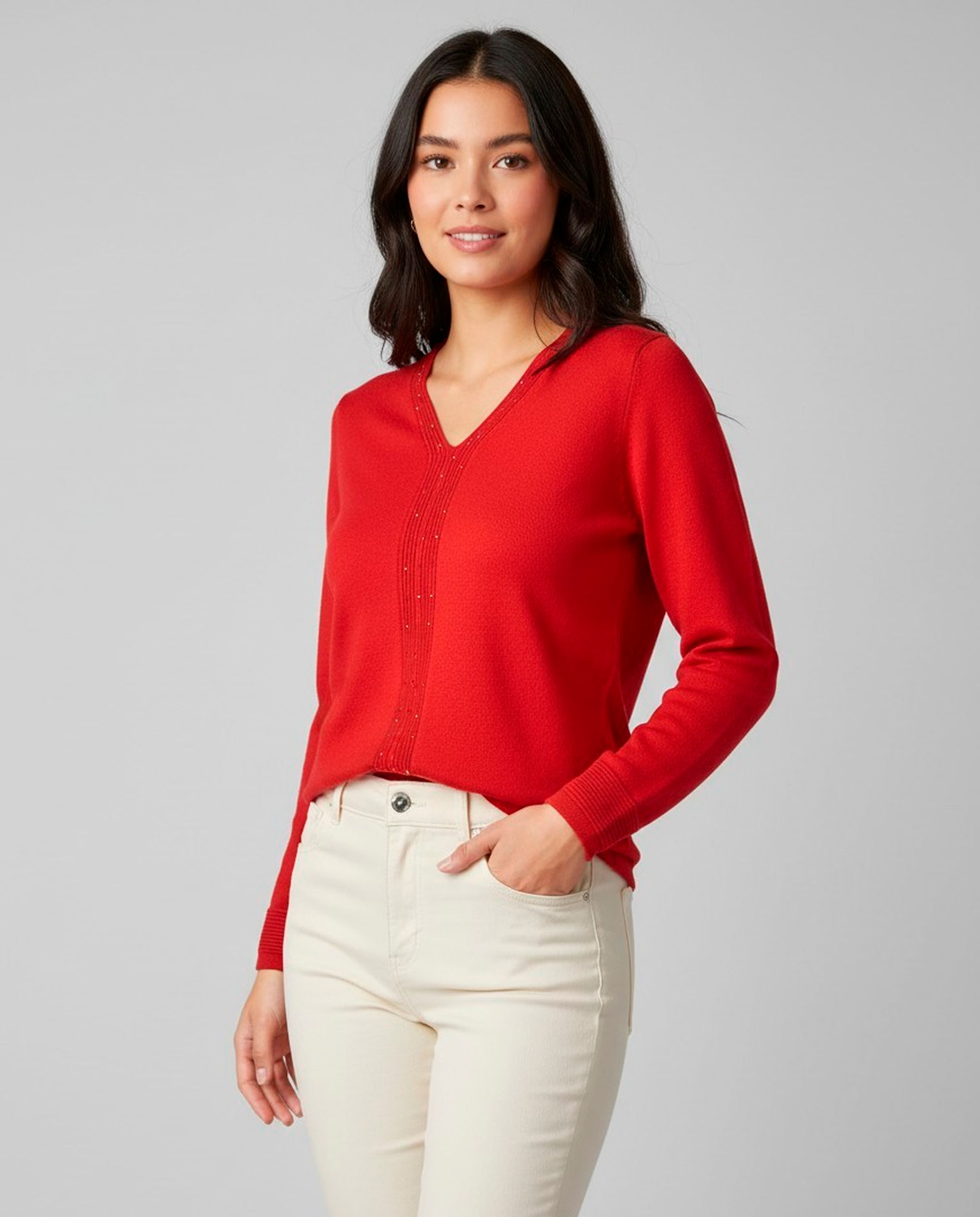 Jersey de mujer manga larga liso - Zermatt - Rojo Rojo-1