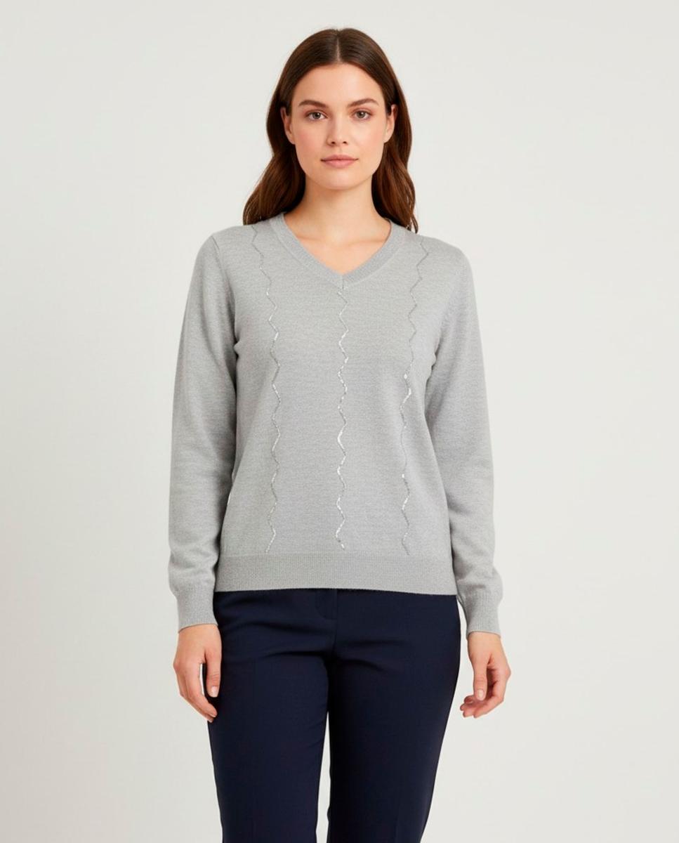 Jersey de mujer manga larga liso - Zermatt - Gris Gris-1