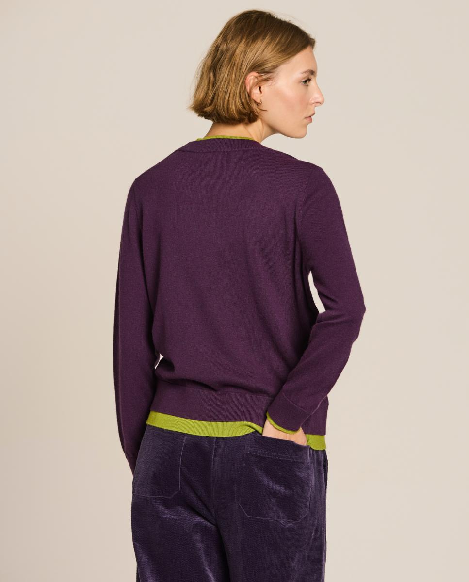 Jersey de mujer trampantojo bicolor - Escorpion - Berenjena Berenjena-2