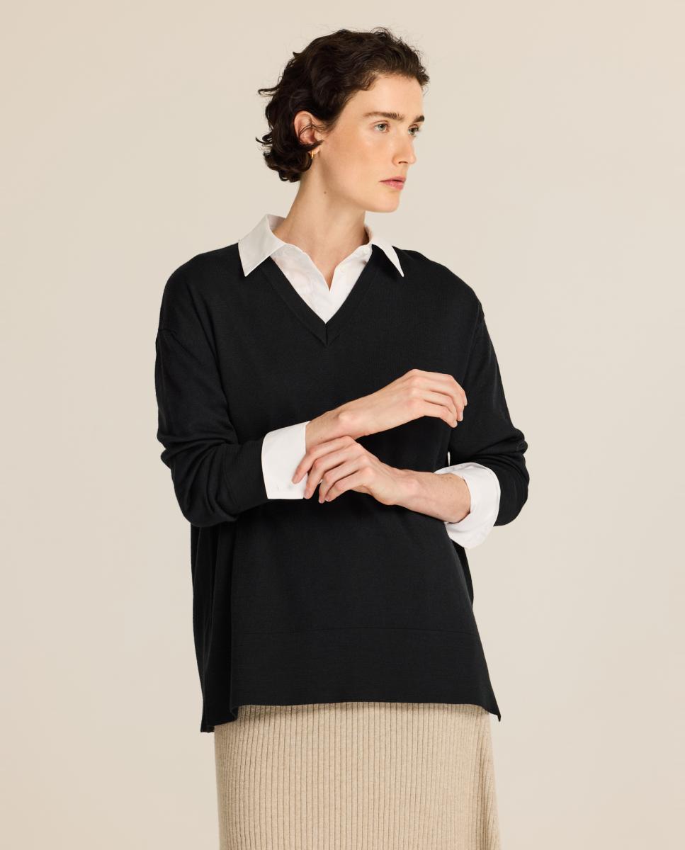 Jersey de mujer punto holgado - Escorpion - Negro Negro-1