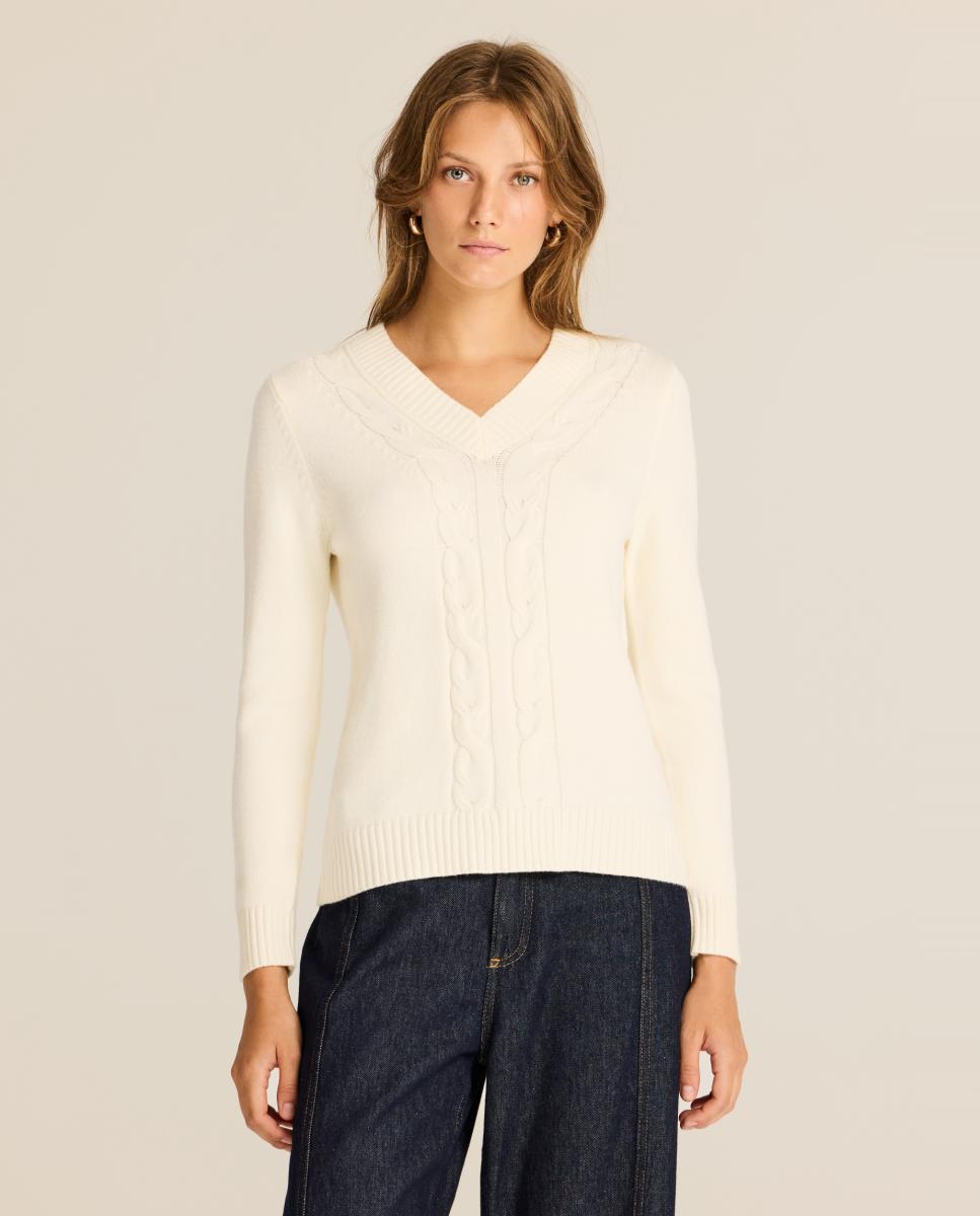 Jersey de mujer punto trenzado - Escorpion - Crudo Crudo-1