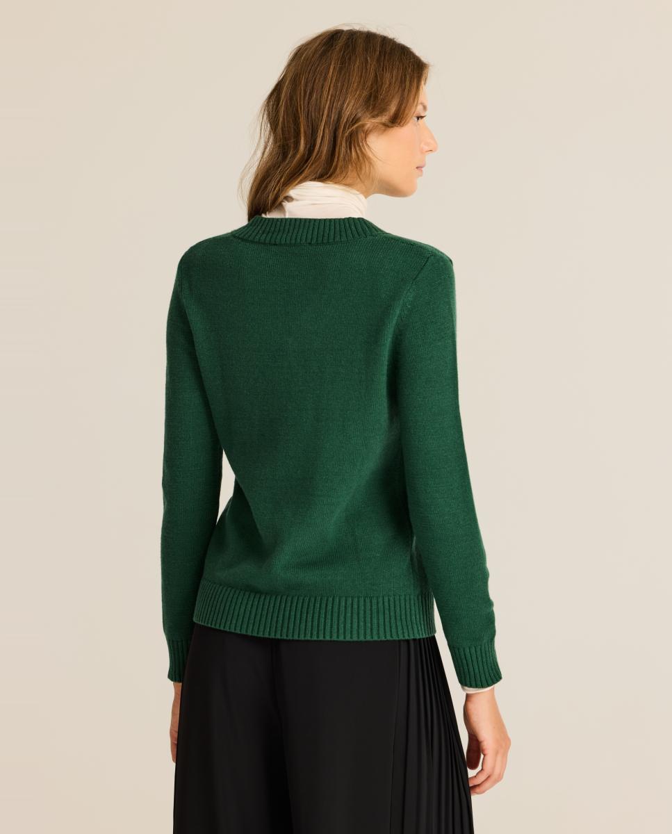 Jersey de mujer punto trenzado - Escorpion - Verde oscuro Verde oscuro-2