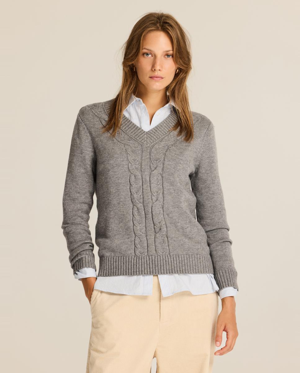 Jersey de mujer punto trenzado - Escorpion - Gris Gris-1