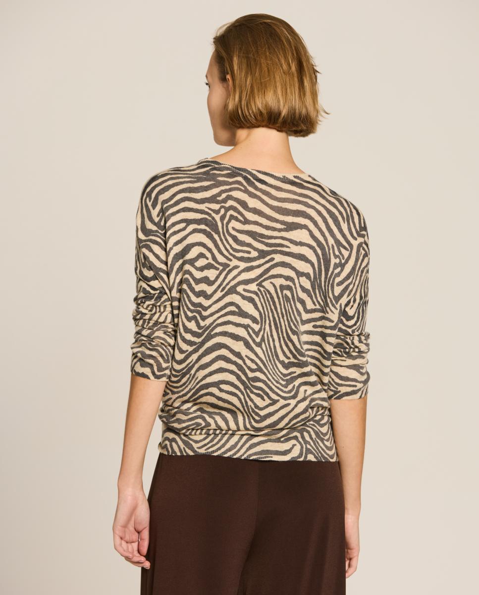 Jersey de mujer holgado cebra - Escorpion - Beige Beige-2