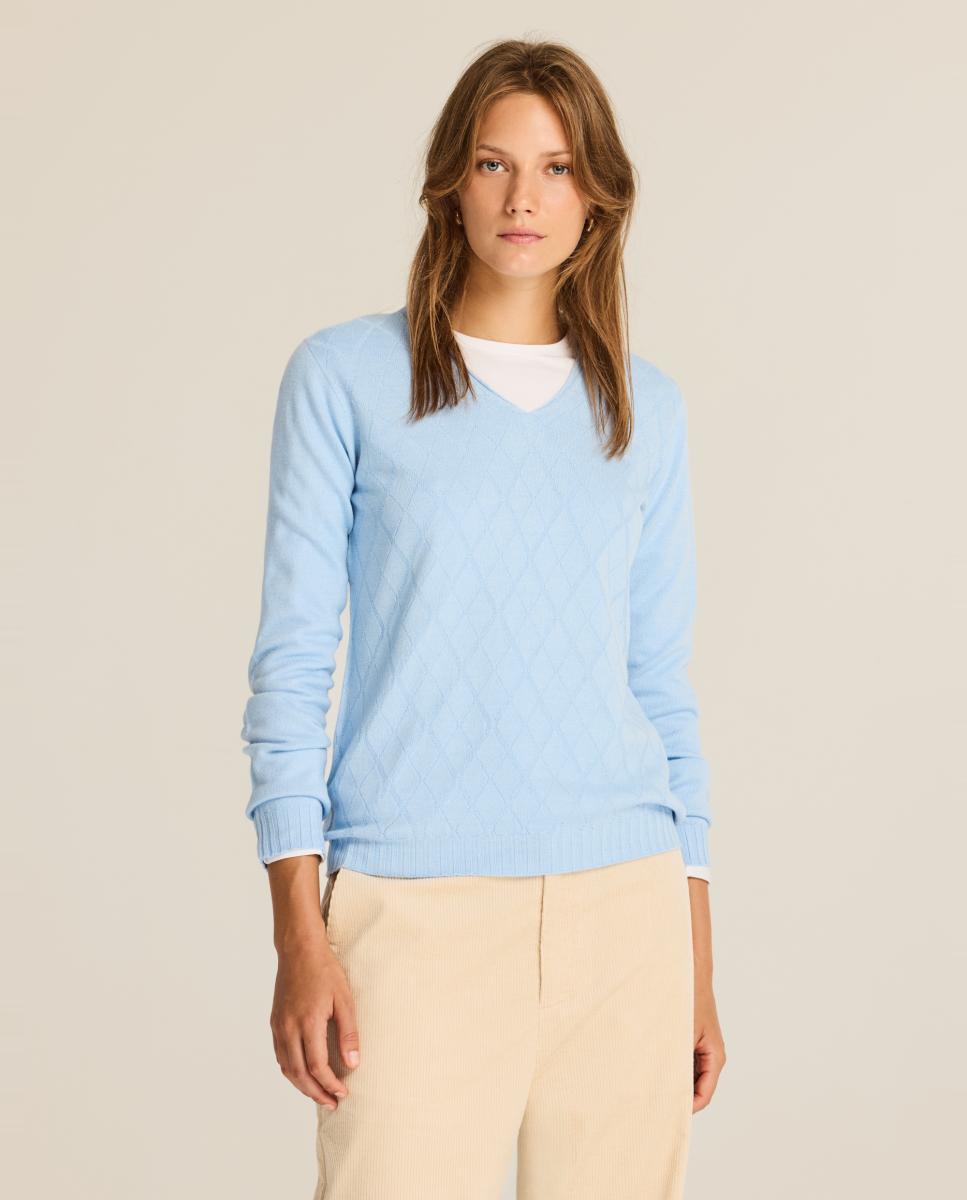 Imagem 0 de Camisola de malha com textura e losangos