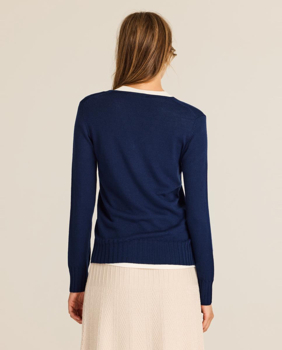 Jersey de mujer detalle canalé - Escorpion - Azul marino Azul marino-2