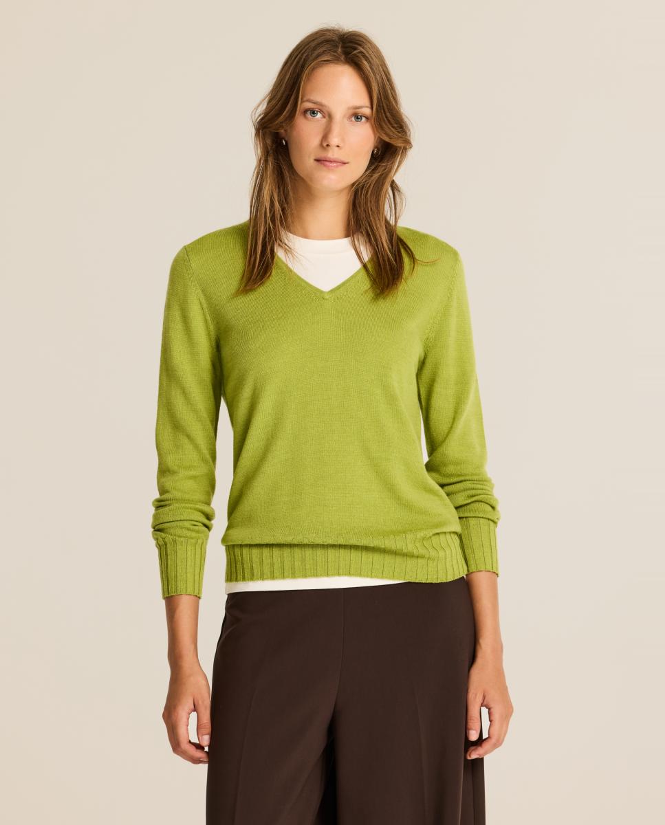 Jersey de mujer detalle canalé - Escorpion - Verde claro Verde claro-1