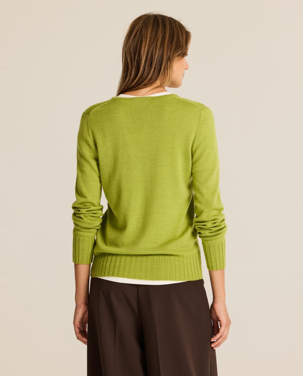 Jersey de mujer detalle canalé - Escorpion - Verde claro Verde claro-2
