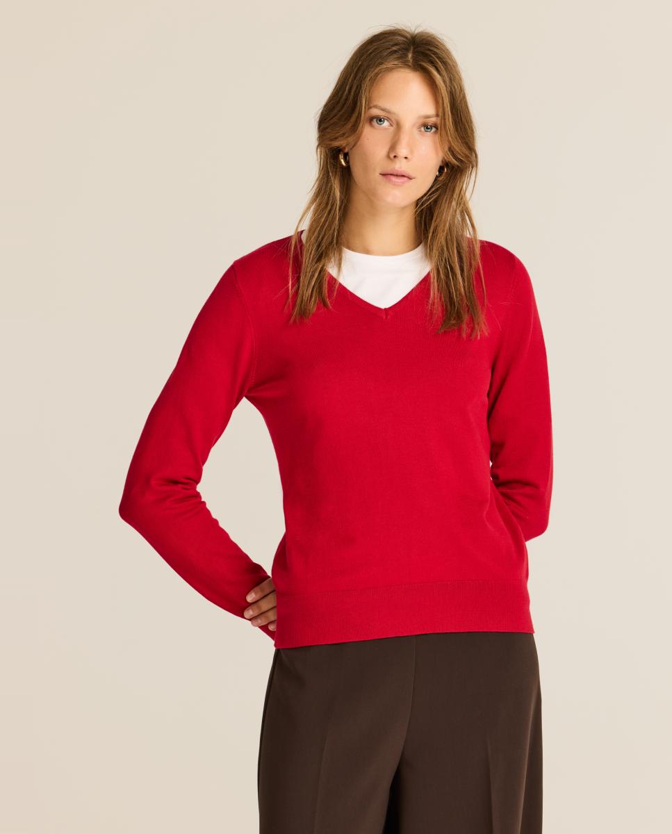 Jersey de mujer viscosa pico - Escorpion - Rojo Rojo-1