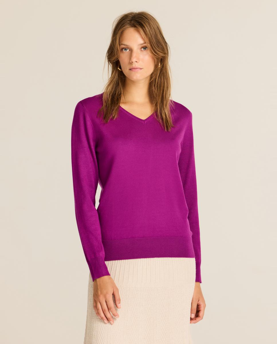 Jersey de mujer viscosa pico - Escorpion - Lila Lila-1