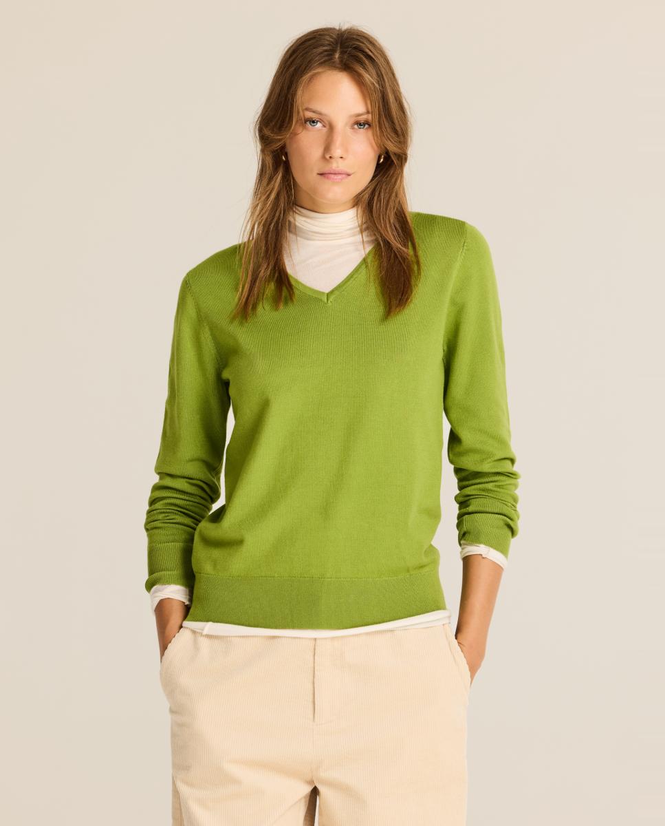 Jersey de mujer viscosa pico - Escorpion - Verde claro Verde claro-1