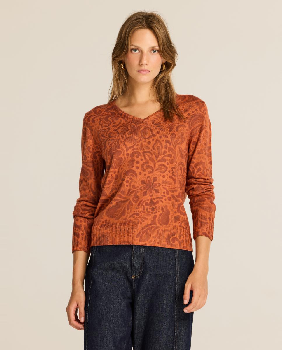 Imagem 0 de Camisola de Malha de Lã com Estampado