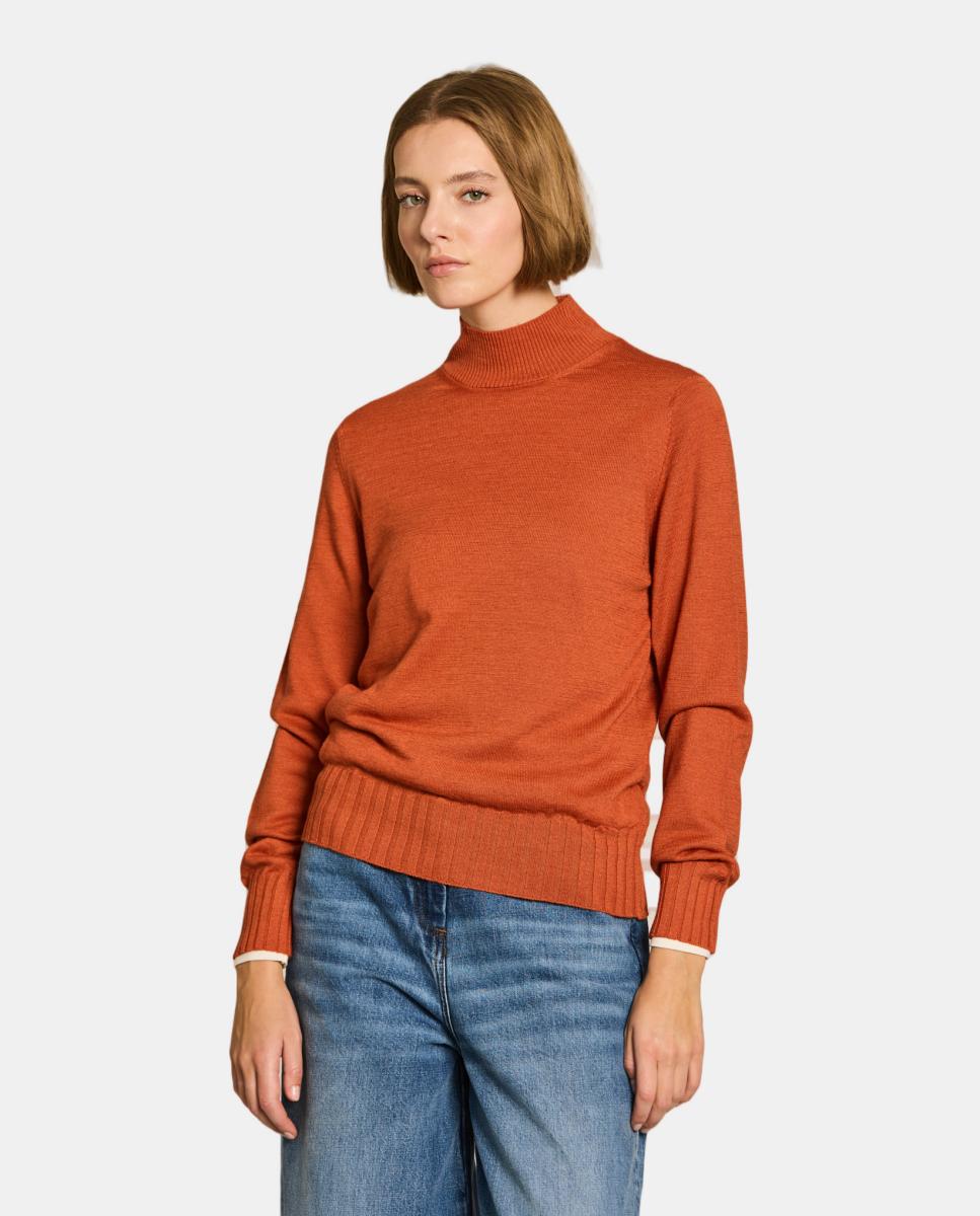 Jersey d mujer perkins detalle canalé - Escorpion - Turquesa Teja-1