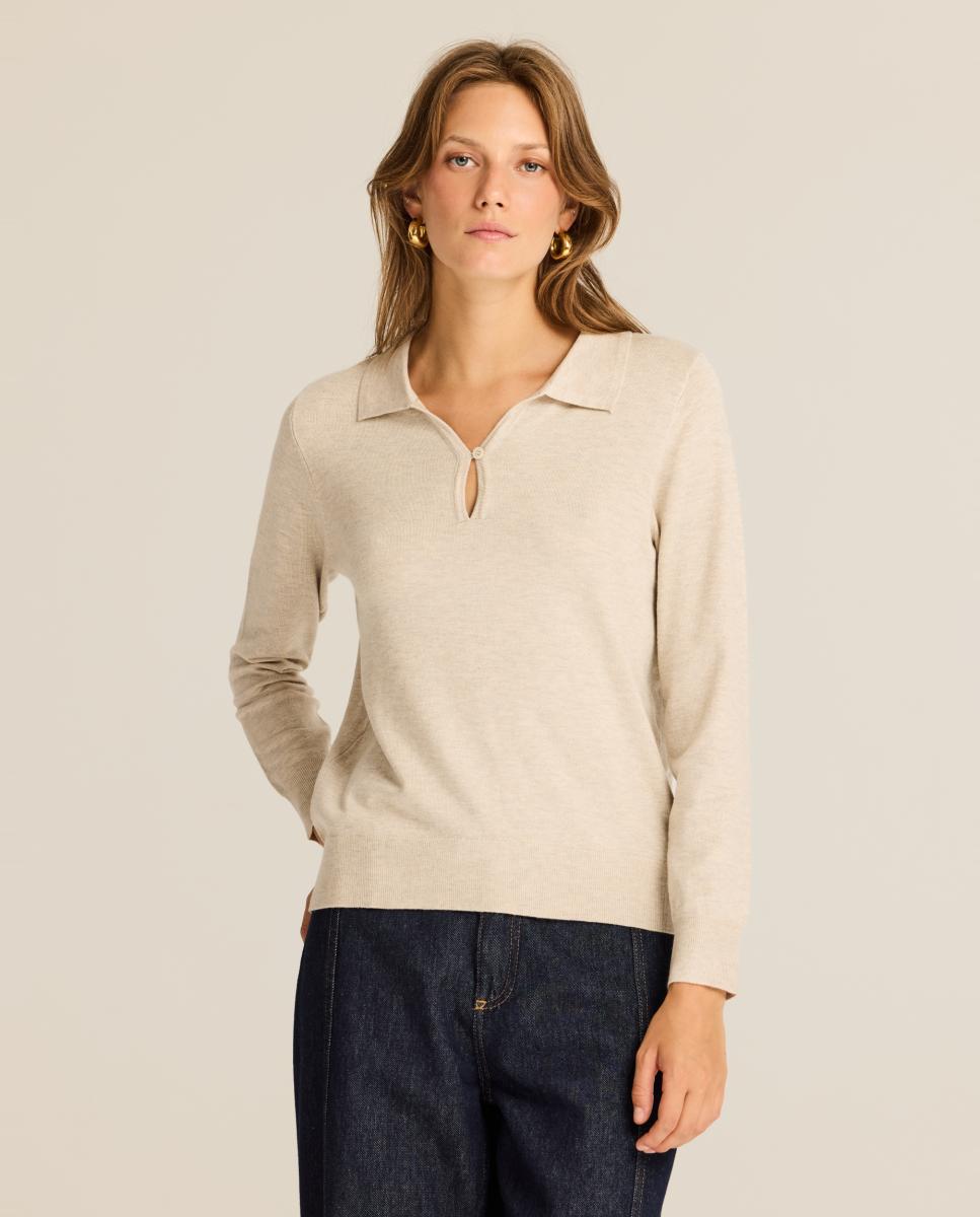 Imagen 1 de Polo de mujer punto viscosa - Escorpion - Beige Beige