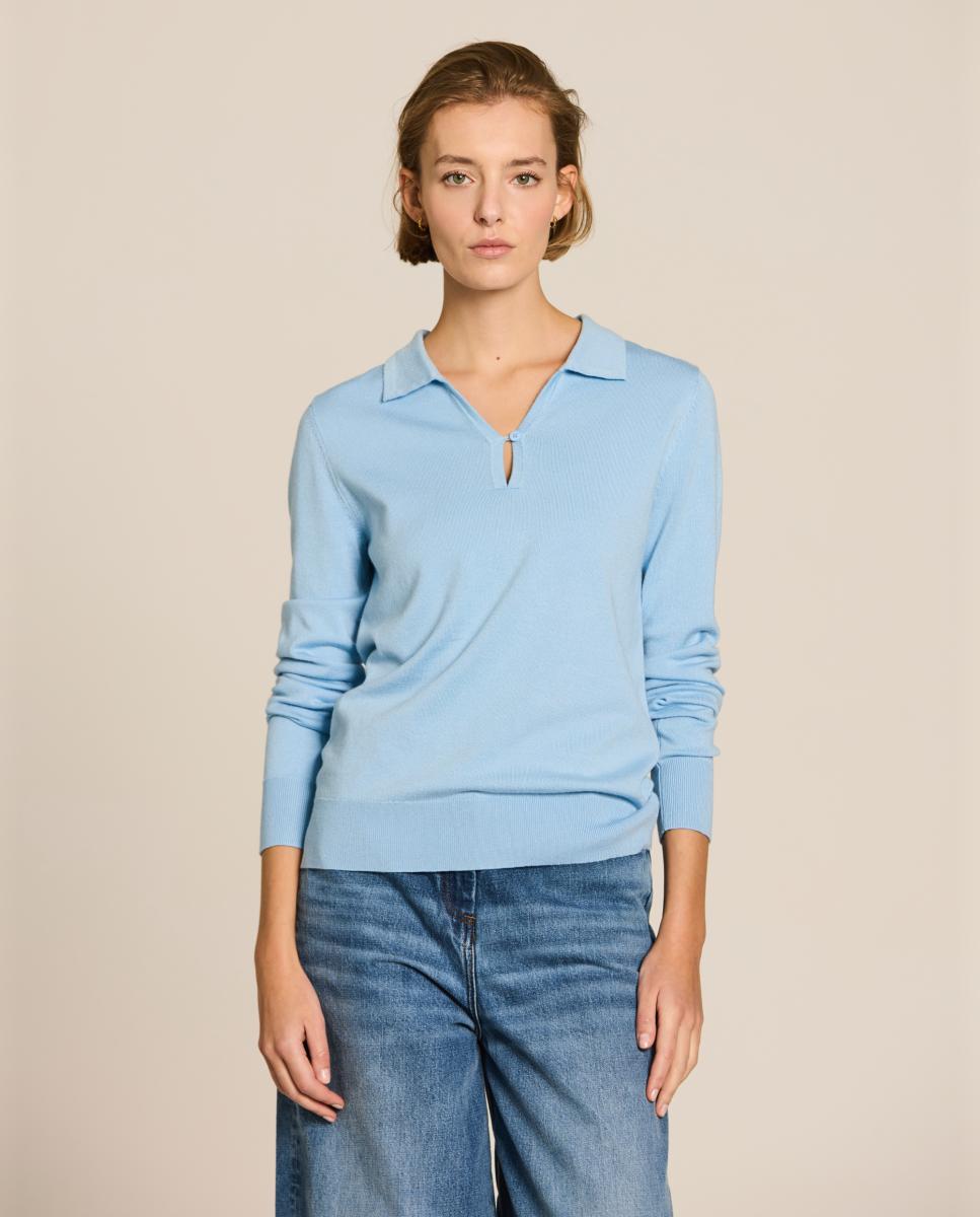Imagen 1 de Polo de mujer punto viscosa - Escorpion - Azul claro Azul claro