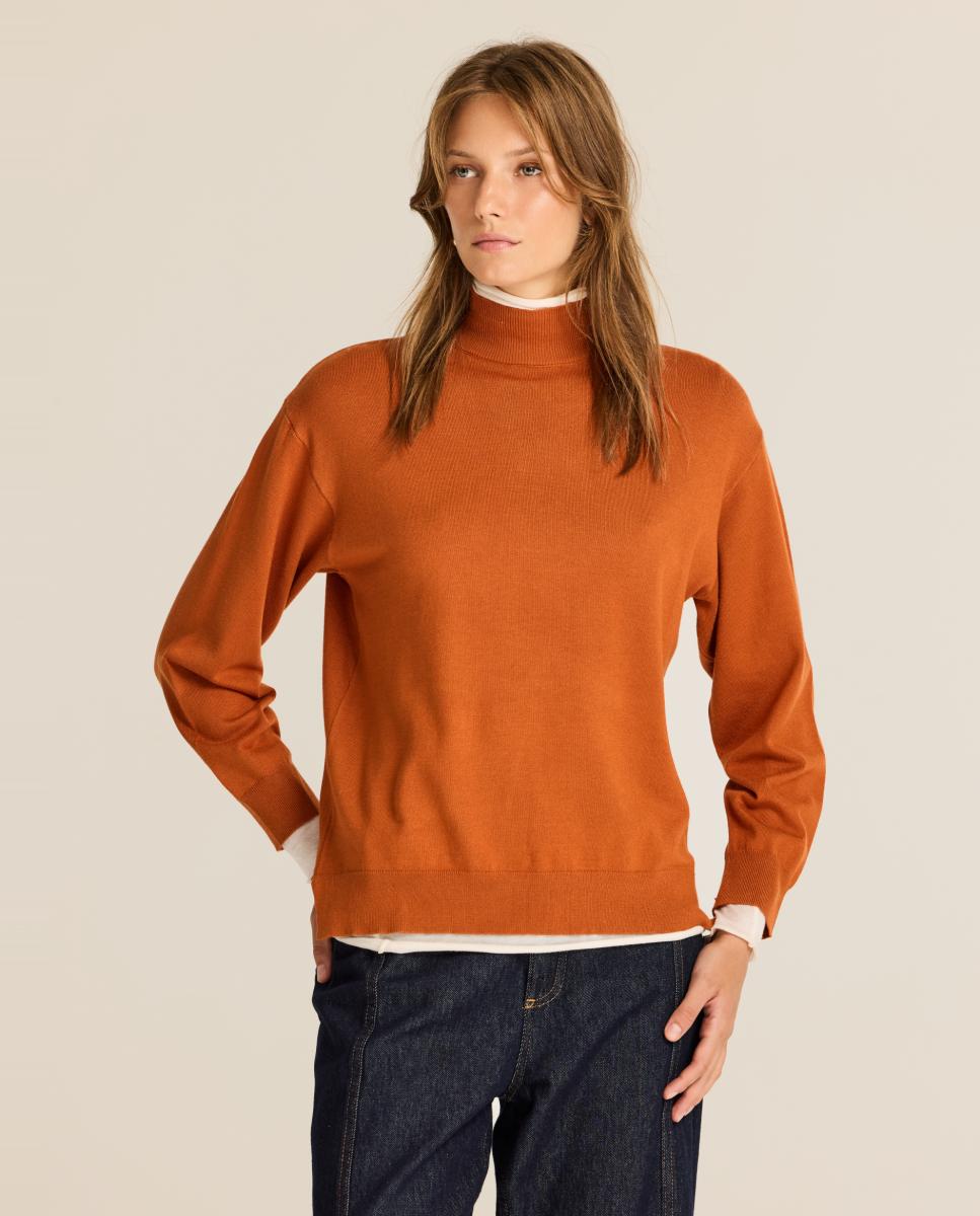 Jersey de mujer viscosa perkins - Escorpion - Teja Teja-1