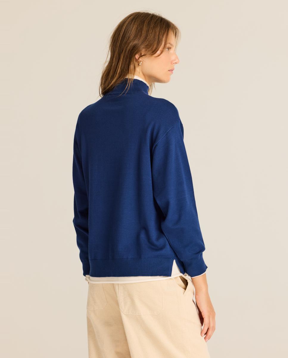Jersey de mujer viscosa perkins - Escorpion - Azul marino Azul marino-2