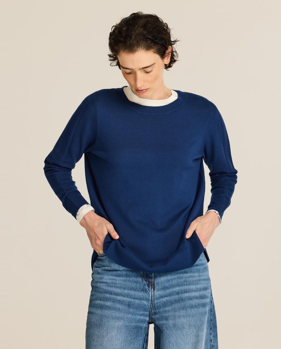 Imagen 0 de Jersey de mujer detalle hombros Azul marino