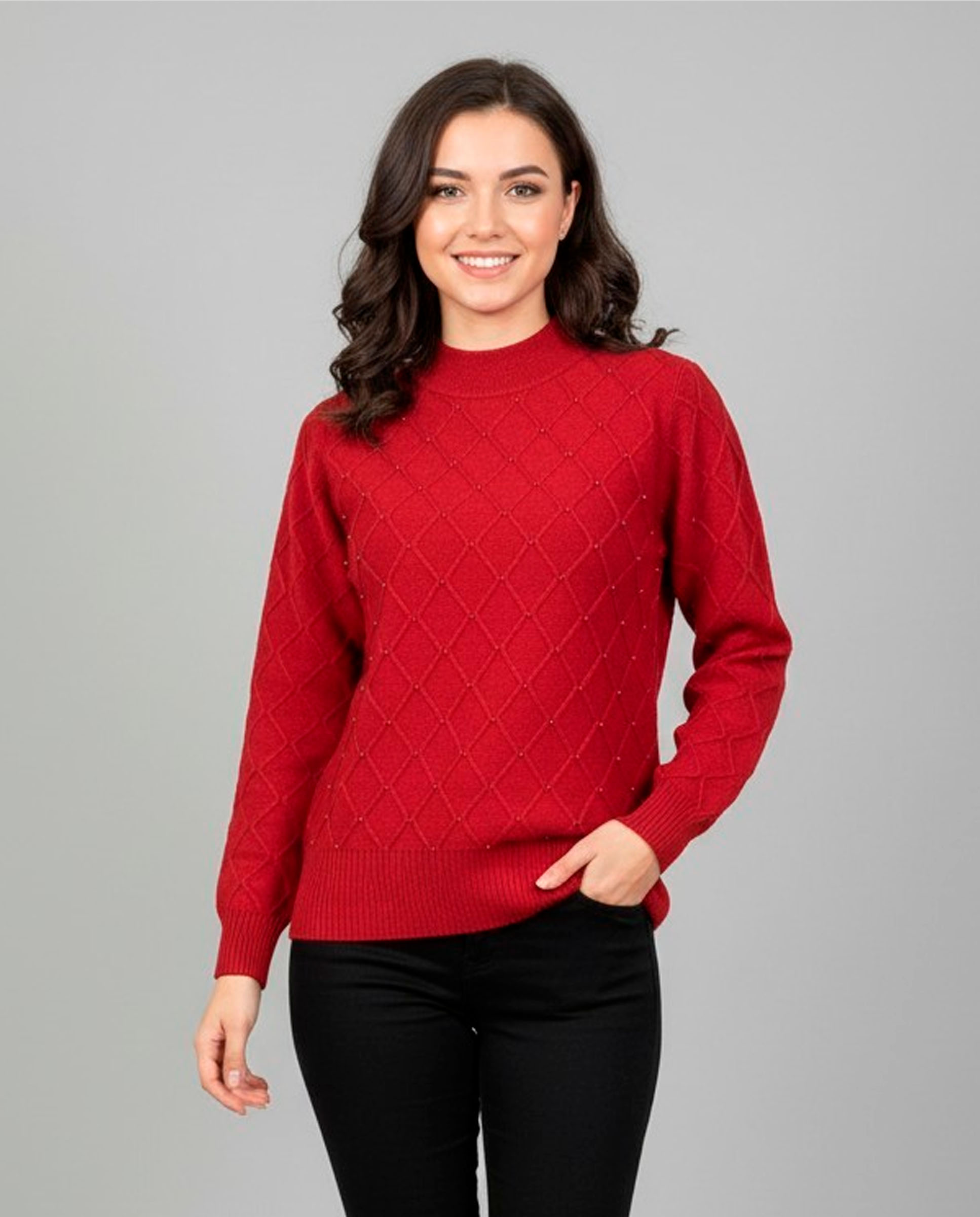 Jersey de mujer manga larga liso - Zermatt - Rojo Granate Rojo Granate-1