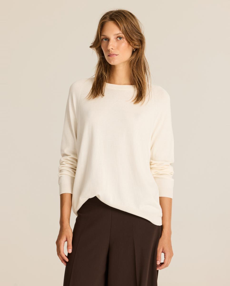 Jersey de mujer ligero y suave, con escote abierto - Escorpion - Crudo Crudo-1
