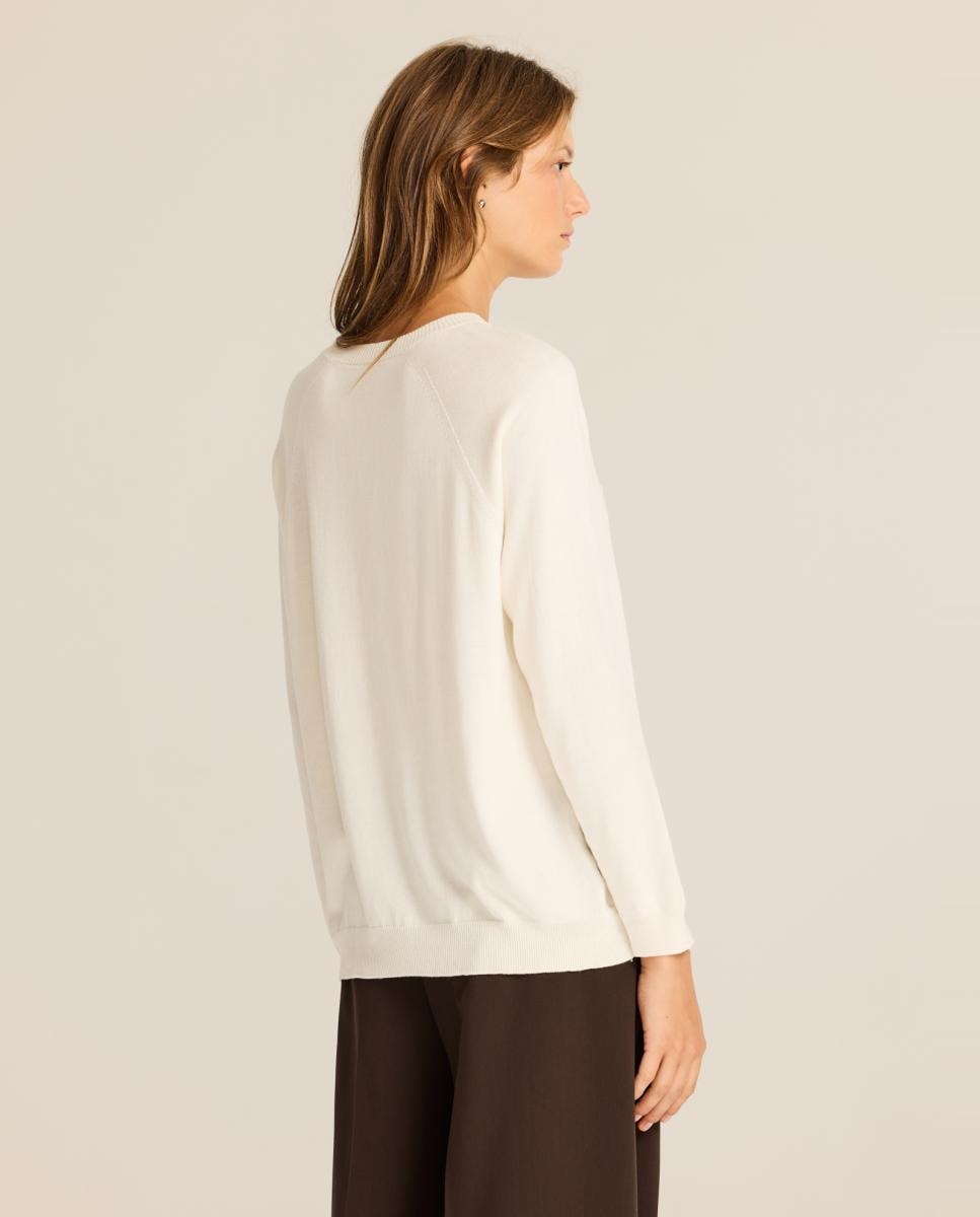 Jersey de mujer ligero y suave, con escote abierto - Escorpion - Crudo Crudo-2