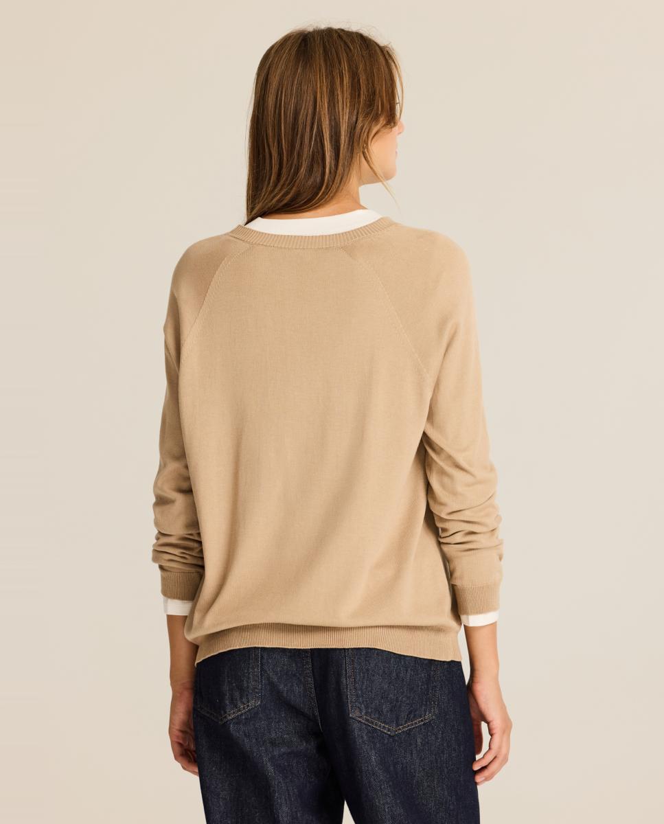 Jersey de mujer ligero y suave, con escote abierto - Escorpion - Camel Camel-2