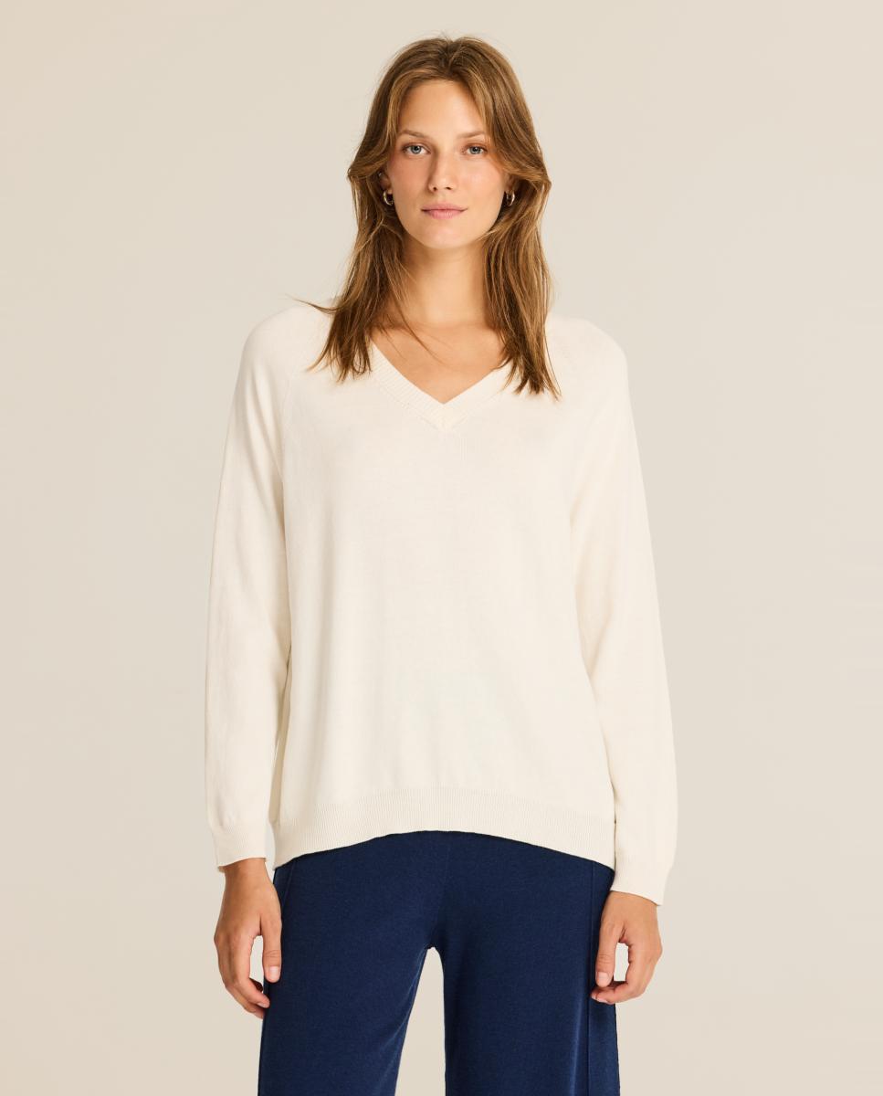 Jersey de mujer de punto suave , con diseño minimalista - Escorpion - Crudo Crudo-1