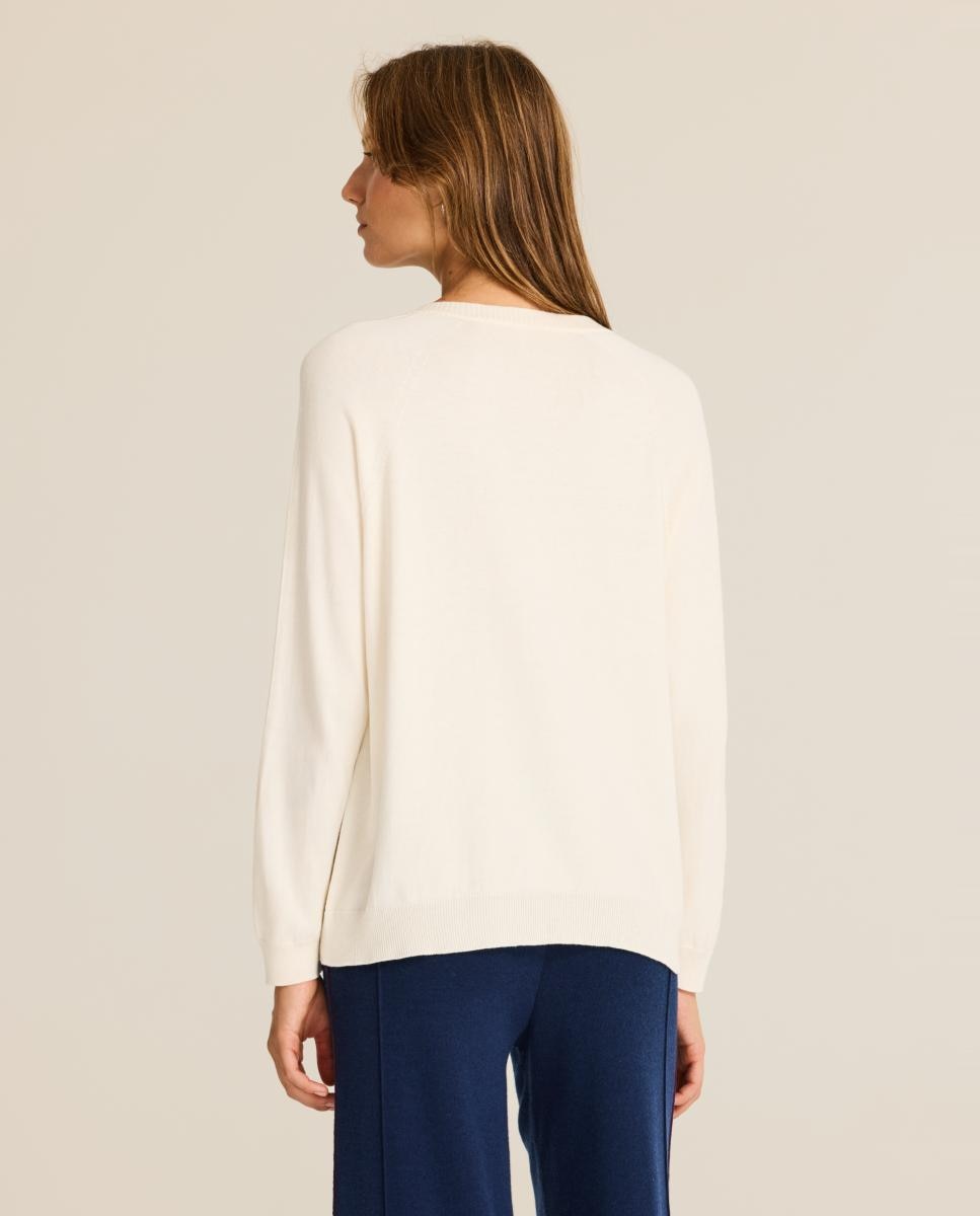Jersey de mujer de punto suave , con diseño minimalista - Escorpion - Crudo Crudo-2