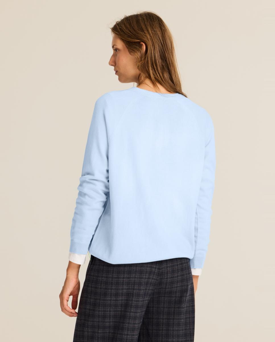 Jersey de mujer de punto suave , con diseño minimalista - Escorpion - Azul claro Azul claro-2