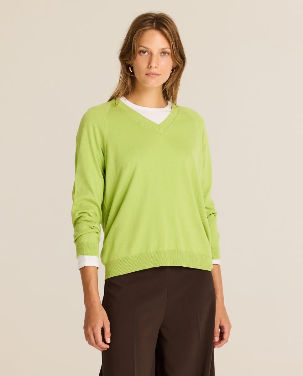 Jersey de mujer de punto suave , con diseño minimalista - Escorpion - Verde claro Verde claro-1