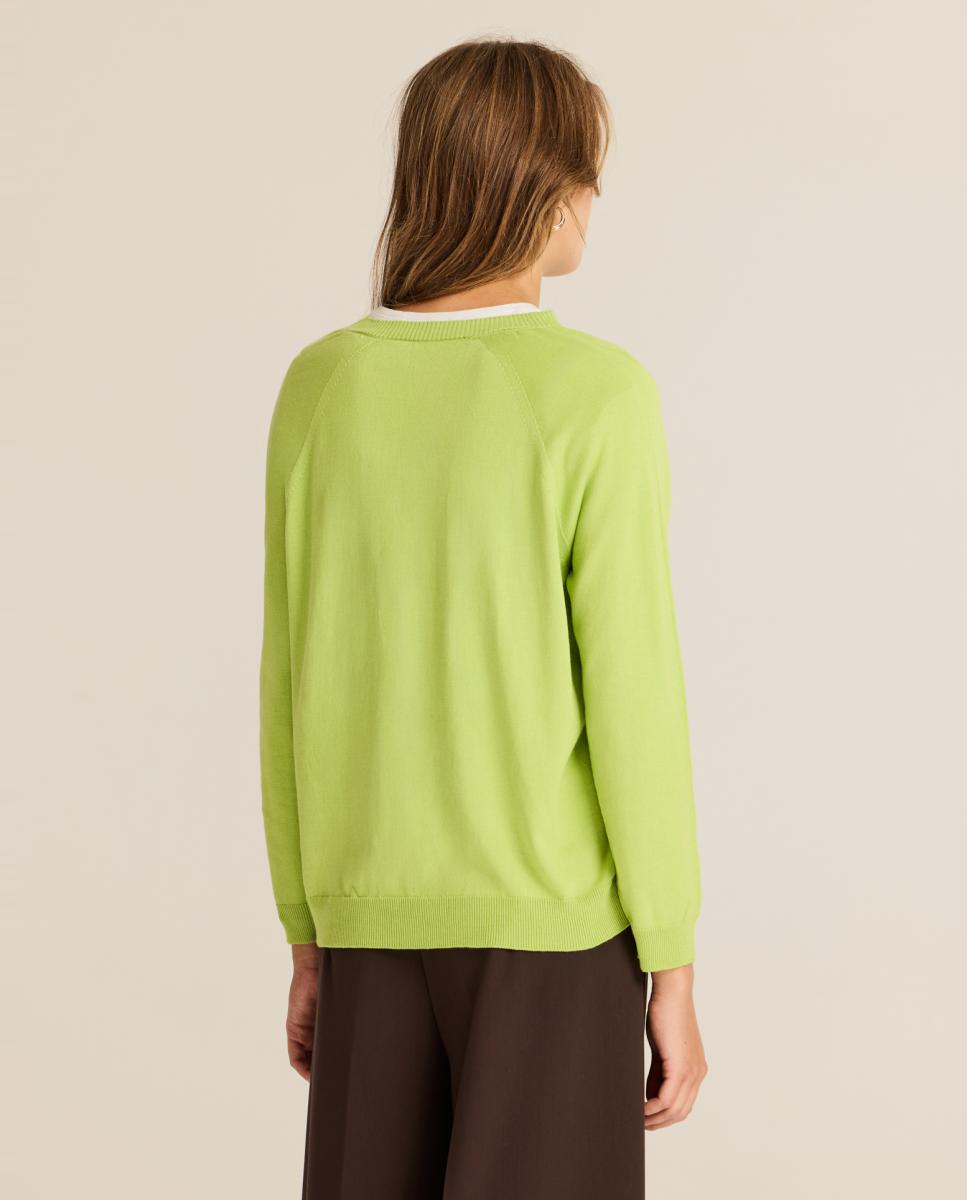 Jersey de mujer de punto suave , con diseño minimalista - Escorpion - Verde claro Verde claro-2