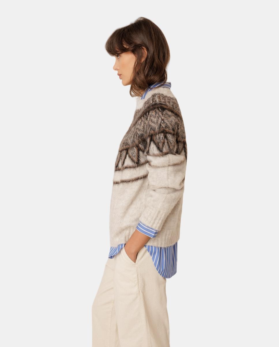 Jersey de mujer cuello redondo y manga raglán - Indi & Cold - Crudo Crudo-1