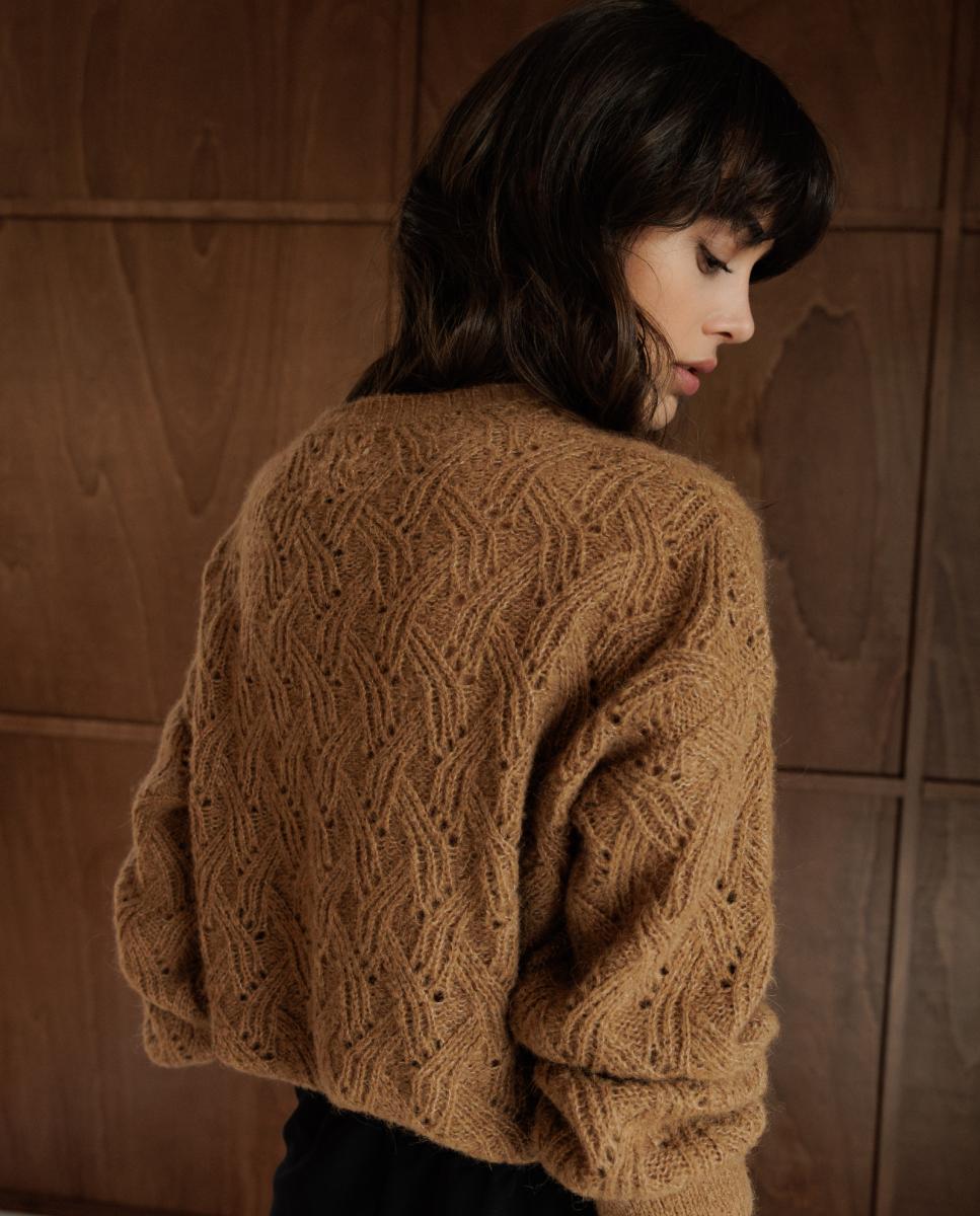 Imagen 2 de Jersey de mujer punto fantasía cuello redondo - Indi & Cold - Camel Camel