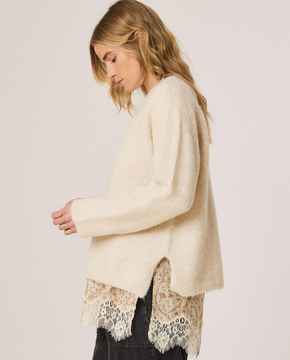 Jersey de mujer mohair cuello caja - Indi & Cold - Crudo Crudo-3