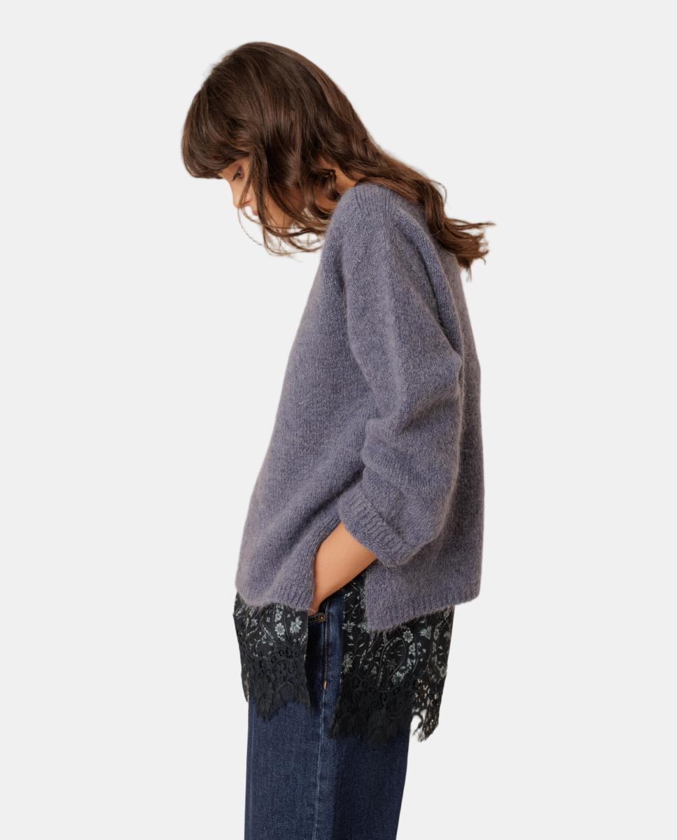 Jersey de mujer mohair cuello caja - Indi & Cold - Azul marino Azul marino-1