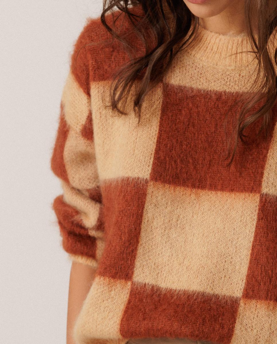 Imagen 2 de Jersey de mujer efecto cepillado cuello caja - Indi & Cold - Naranja Naranja