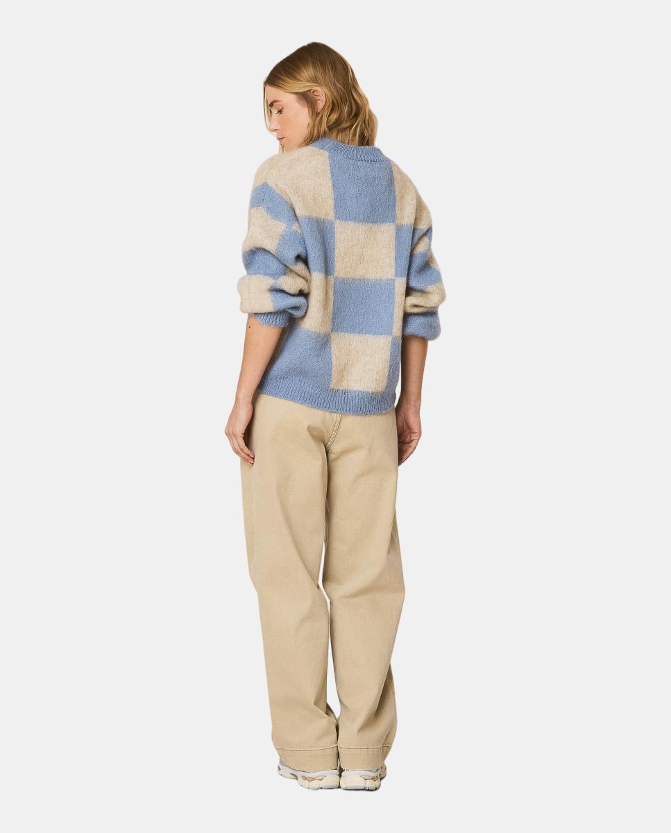 Imagen 3 de Jersey de mujer efecto cepillado cuello caja - Indi & Cold - Azul claro Azul claro