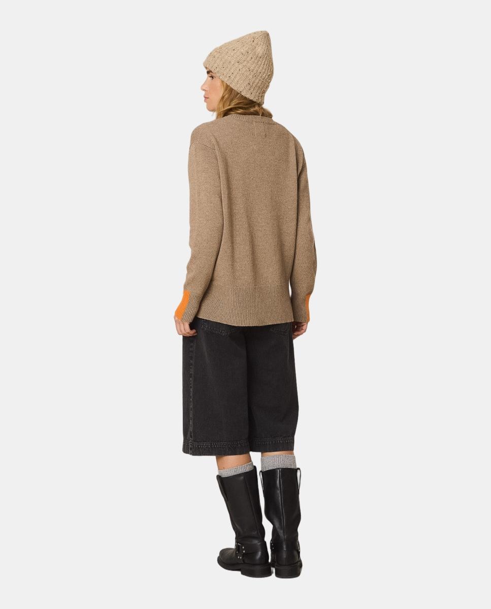 Imagen 3 de Jersey de mujer cashmere contraste flúor - Indi & Cold - Topo Topo